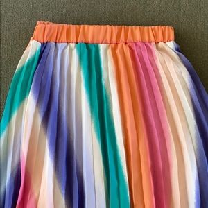 art class | rainbow pleated hi-low skirt